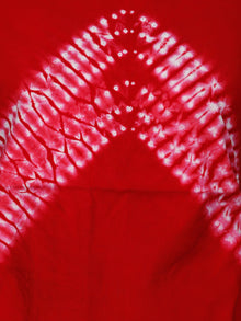 Pink White SkyBlue Hand Block Printed Cotton Suit-Salwar Fabric With Shibori Chiffon Dupatta (Set of 3) - SU01HB380