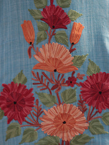 Blue Red Orange Green Aari Embroidered Short Kashmere Kaftan  - K11K047