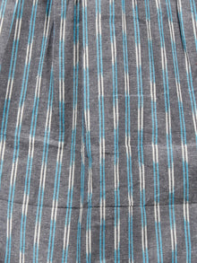 Blue Grey White Hand Woven Ikat Cotton Dress  - D272F1242