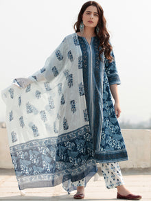 Zohra Shabd - Set of Anarkali Kurta Pants & Dupatta - KS29M2509D