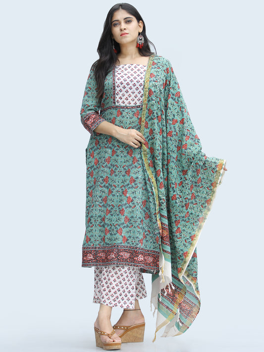 Rangrez Aadab - Set of Kurta Palazzo & Dupatta - KS03D2328D