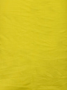 Indigo White Yellow Hand Block Printed Cotton Suit-Salwar Fabric With Shibori Chiffon Dupatta (Set of 3) - SU01HB381
