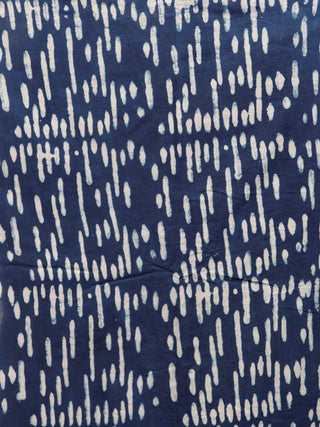 Indigo Brown Red White Hand Block Printed Cotton Mul Saree - S031703007