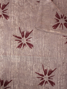 Beige Maroon Natural Dyed Hand Block Printed Cotton Fabric Per Meter - F0916304