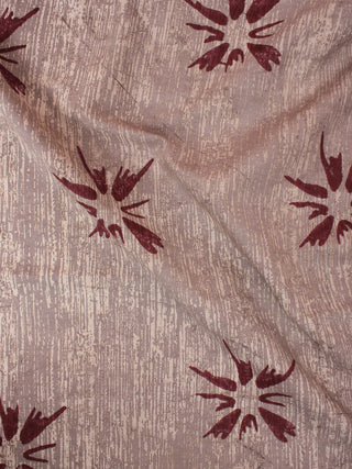Beige Maroon Natural Dyed Hand Block Printed Cotton Fabric Per Meter - F0916304