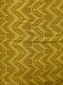 Mustard Coral Black Hand Block Printed Cotton Suit-Salwar Fabric With Chiffon Dupatta (Set of 3) - SU01HB382