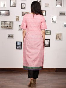 Pink Hand Embroidered South Handloom Cotton Kurta   - K132FXXX