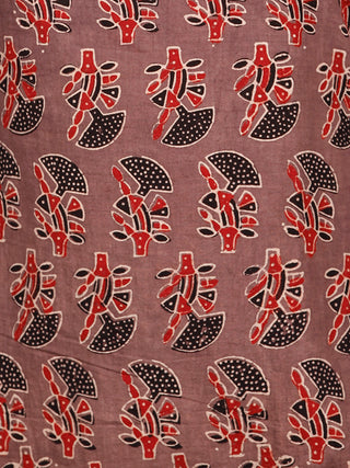 Black Brown Maroon Hand Block Printed Kurta - K134f1660
