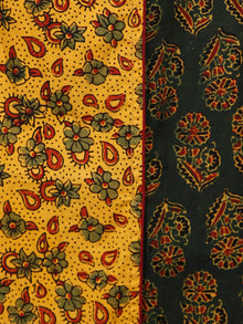 Yellow Bottle Green Ajrakh Hand Block Printed Kurta - K138f1684