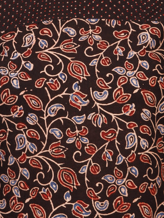 Black Maroon Indigo Ajrakh Hand Block Printed Kurta With Front Slit - K139f1649