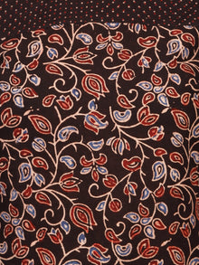 Black Maroon Indigo Ajrakh Hand Block Printed Kurta With Front Slit - K139f1649