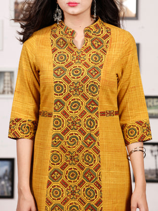 Mustard Red Green Ajrakh Hand Block Printed Kurta - K140f1513