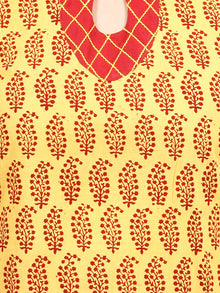 Yellow Maroon Bagh Printed Kurta in Natural Colors - K141F1709