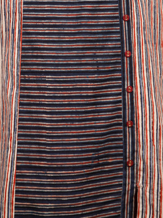 Indigo Ivory Red Ajrakh Hand Block Printed Kurta - K142BP115