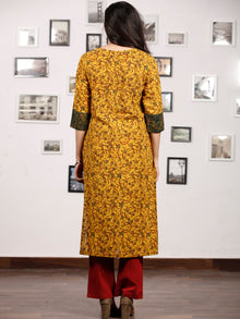 Yellow Green Maron Ajrakh Hand Block Printed Kurta With Pintuck - K144f1677