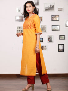 Yellow Orange South Handloom Cotton Kurta   - K146FXXX