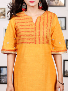 Yellow Orange South Handloom Cotton Kurta   - K146FXXX
