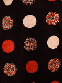 Black Rust Beige Hand Printed Ajrakh Cotton Long Kurta in Natural Colors - K99F1545