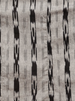 Grey Black Handwoven Ikat Dress With Princess Cut & Knife Pleates-  D278F1256