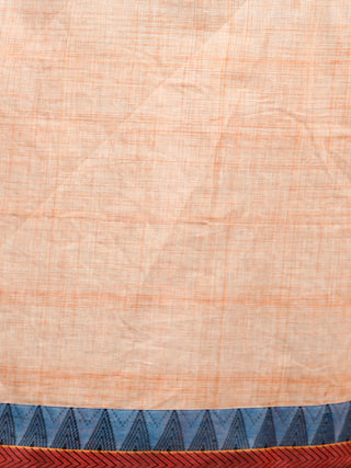 Peach Sky Blue South Handloom Cotton Kurta With Waves Pintucks   - K149FXXX