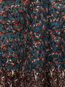 Forest Charm - Hand Block Printed Cotton Long Dress With Back Knots - D162F1332