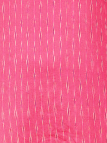 Pink Blue White Handwoven Ikat Off Shoulder Asymmetric Cotton Long Dress -  D283F1473
