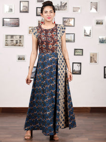 STYLO COLLARGE - Hand Block Printed Cotton Long Dress  - D224F1304
