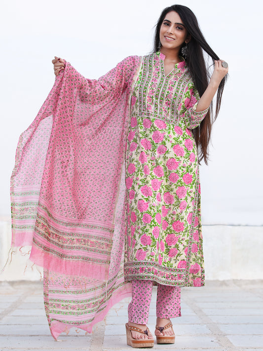 Jashn Aleena - Set of Kurta Pants & Dupatta - KS02A2493D