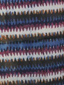 Indigo Multi Color Hand Block Printed Chanderi Silk Kurta & Chanderi Dupatta Fabric Set of 2 - S1628197