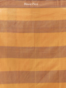 Royal Blue Rust Orange Handloom Mangalagiri Cotton Saree With Zari Border - S031703849