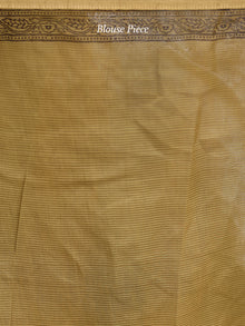 Rust Olive Green Black Bagh Hand Block Printed Maheswari Silk Saree - S031703816