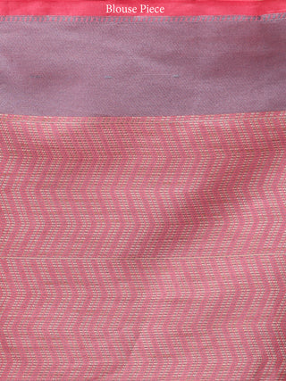 Banarasee Chanderi Silk Saree With Resham Work - Pink Grey Beige - S031704307