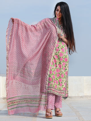 Jashn Aleena - Set of Kurta Pants & Dupatta - KS02A2493D