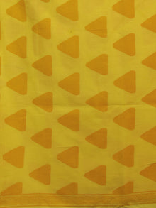 Yellow Orange Green Hand Block Printed Cotton Suit-Salwar Fabric With Chiffon Dupatta (Set of 3) - S16281285