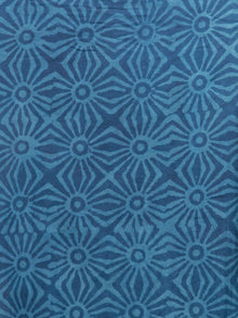 Indigo White Hand Block Printed Cotton Mul Saree With Potli Tassels  - S031703023