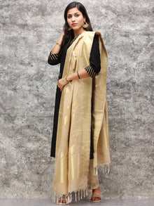 Banarasi Kanni Silk Dupatta With Zari Work - Beige & Gold - D04170888