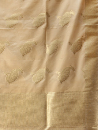 Banarasi Kanni Silk Dupatta With Zari Work - Beige & Gold - D04170888