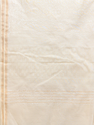 White Gold Chanderi Hand Block Printed Dupatta - D04170785