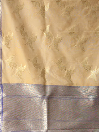 Banarasi Kanni Silk Dupatta With Zari Work - Beige & Gold - D04170889