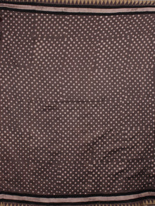 Brown Red Hand Block Printed Dyed in Natural Vegetable Colors Chanderi Saree With Geecha Border - S03170152