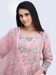 Rozana Beena - Set of Kurta Pants & Dupatta - KS60P2489D