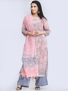 Rozana Beena - Set of Kurta Pants & Dupatta - KS60P2489D