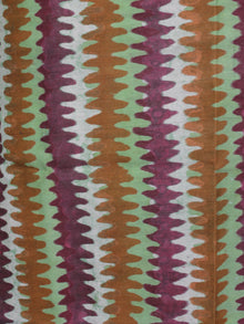 Fern Green Brown Maroon Hand Block Printed Chanderi Silk Kurta & Chanderi Dupatta Fabric Set of 2 - S1628198
