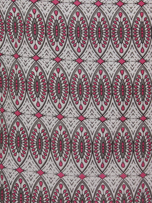 White Pink Grey Hand Block Printed Cotton Suit-Salwar Fabric With Chiffon Dupatta (Set of 3) - S16281286