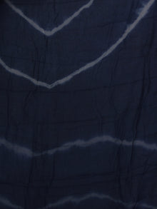 Indigo Ivory Green Hand Shibori Dyed Chanderi Kurta & Chiffon Dupatta With Cotton Salwar Fabric Set of 3- S1628223
