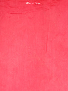 Pink White Shibori Chanderi Silk Hand Block Printed Saree With Geecha Border - S031704008