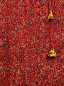 Red Yellow Black Indigo Ajrakh Hand Block Printed Kurta in Natural Colors - K120F1658