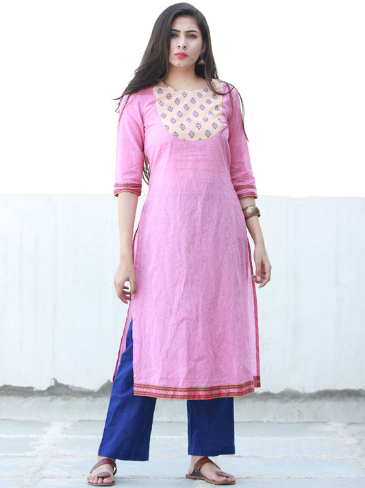 Pink Beige Lavender South Handloom Cotton Kurta - K157FXXX