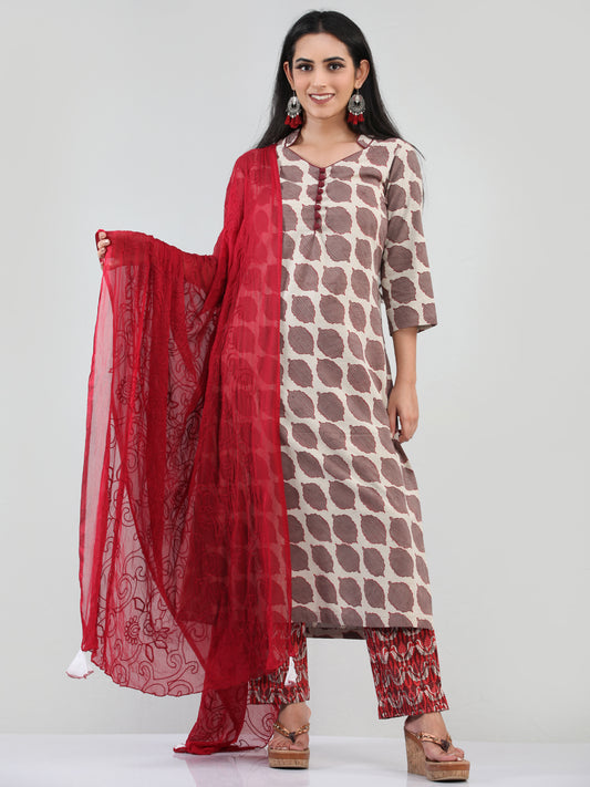 Bahaar Ibda - Set of Kurta Pants & Dupatta - KS47B1356D
