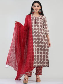 Bahaar Ibda - Set of Kurta Pants & Dupatta - KS47B1356D